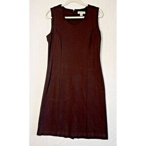 Coldwater Creek Brown Sleeveless Shift Dress Size 8 Business Casual Workwear